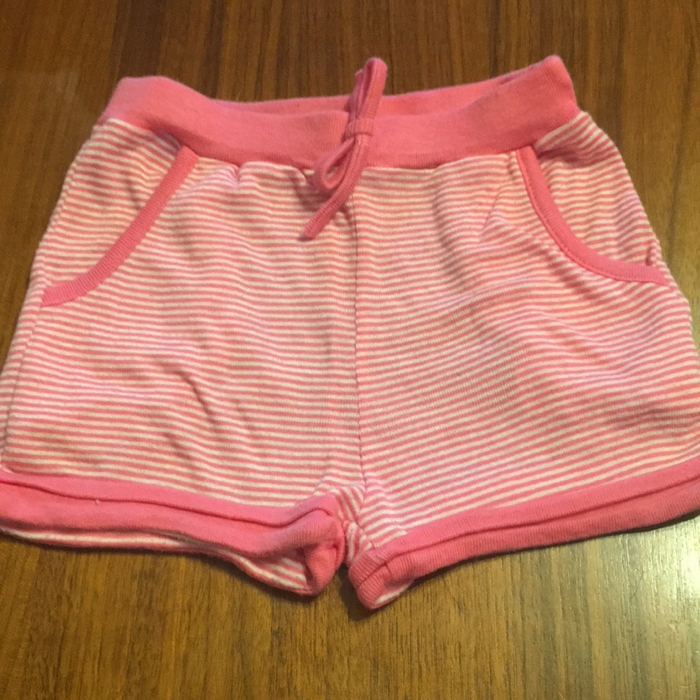 Splendid pink and white striped cotton shorts